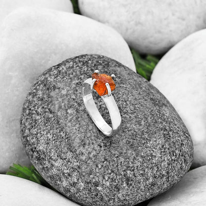 Natural Mandarin Citrine Rough Ring size-7 R-1052 SDR214922