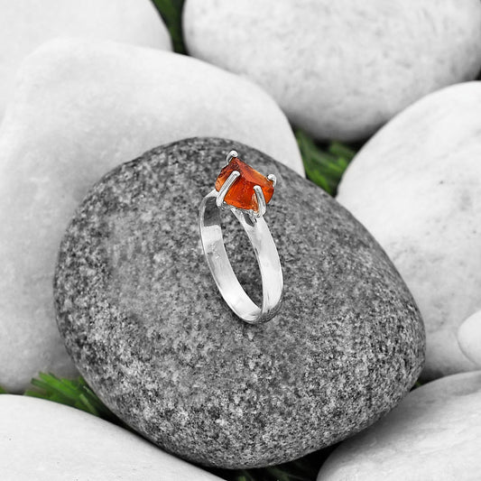 Natural Mandarin Citrine Rough Ring size-8.5 R-1052 SDR214923