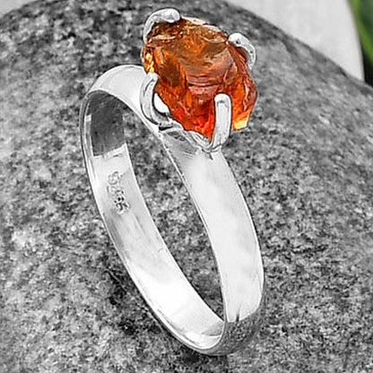 Natural Mandarin Citrine Rough Ring size-8.5 R-1052 SDR214924