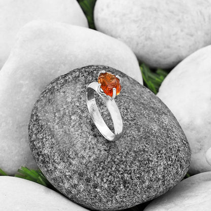 Natural Mandarin Citrine Rough Ring size-8.5 R-1052 SDR214924