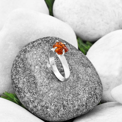 Natural Mandarin Citrine Rough Ring size-8.5 R-1052 SDR214935