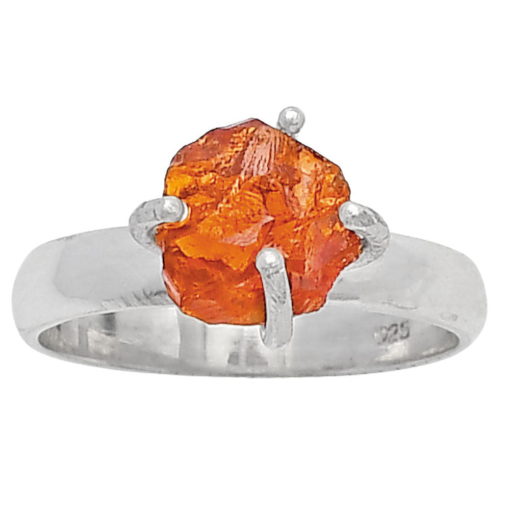 Natural Mandarin Citrine Rough Ring size-7 R-1052 SDR214939