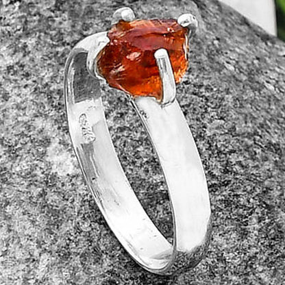 Natural Mandarin Citrine Rough Ring size-8 R-1052 SDR214942