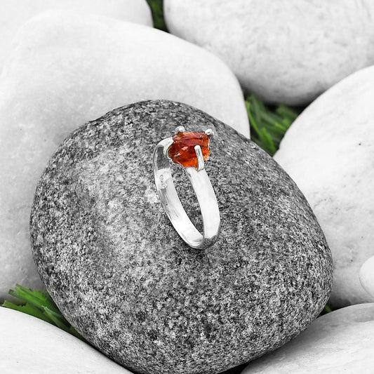 Natural Mandarin Citrine Rough Ring size-8 R-1052 SDR214942