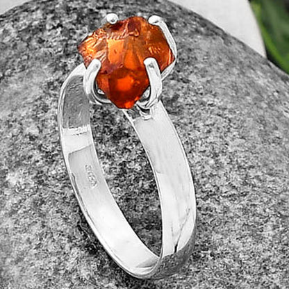 Natural Mandarin Citrine Rough Ring size-8 R-1052 SDR214952