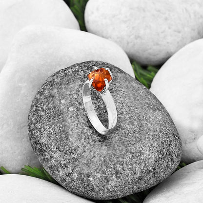 Natural Mandarin Citrine Rough Ring size-8 R-1052 SDR214952