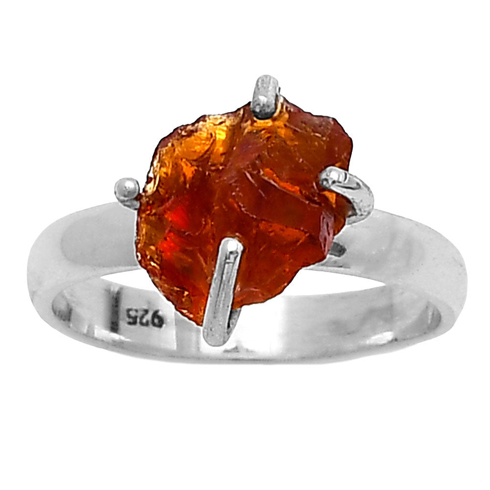 Natural Mandarin Citrine Rough Ring size-7 R-1052 SDR214961