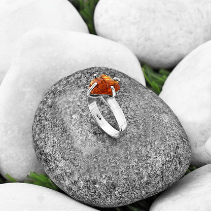 Natural Mandarin Citrine Rough Ring size-7 R-1052 SDR214961