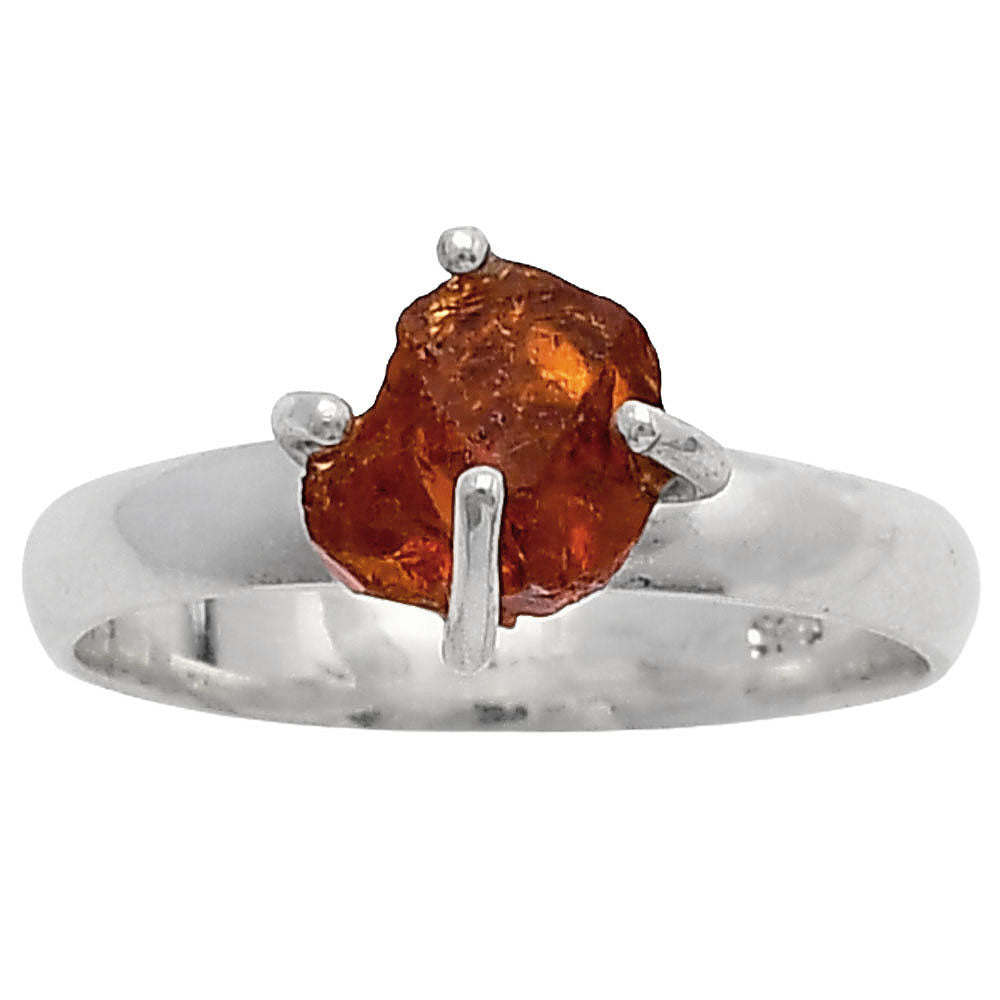 Natural Mandarin Citrine Rough Ring size-8 R-1052 SDR214962