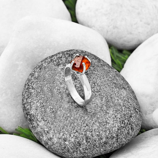 Natural Mandarin Citrine Rough Ring size-7 R-1052 SDR214963