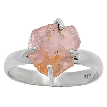 Rose Quartz Rough - Madagascar Ring size-8 R-1052 SDR214998