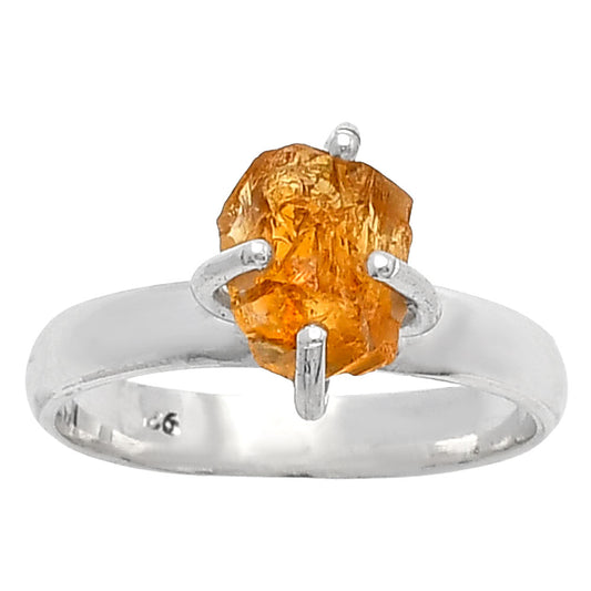 Natural Citrine Rough - Brazil Ring size-7 R-1052 SDR215069
