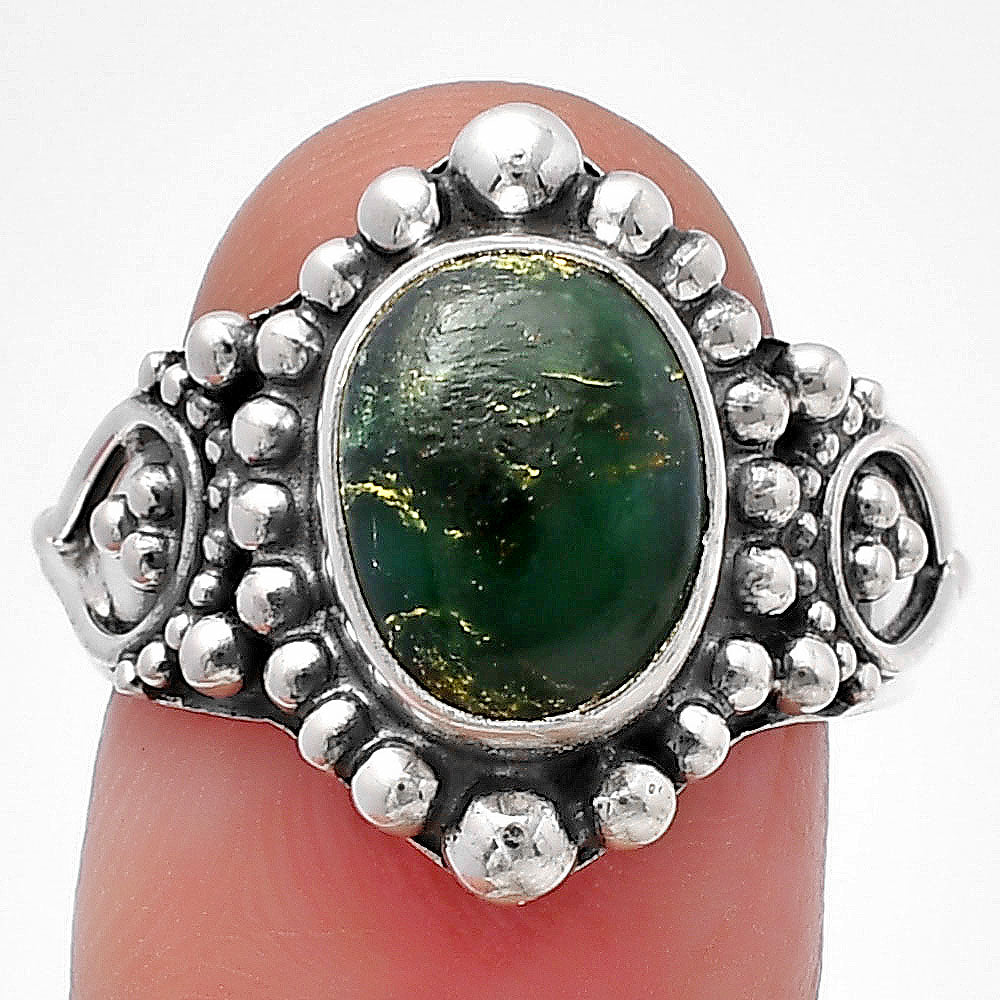 Natural Green Fuchsite Ring size-8.5 R-1154 SDR215102