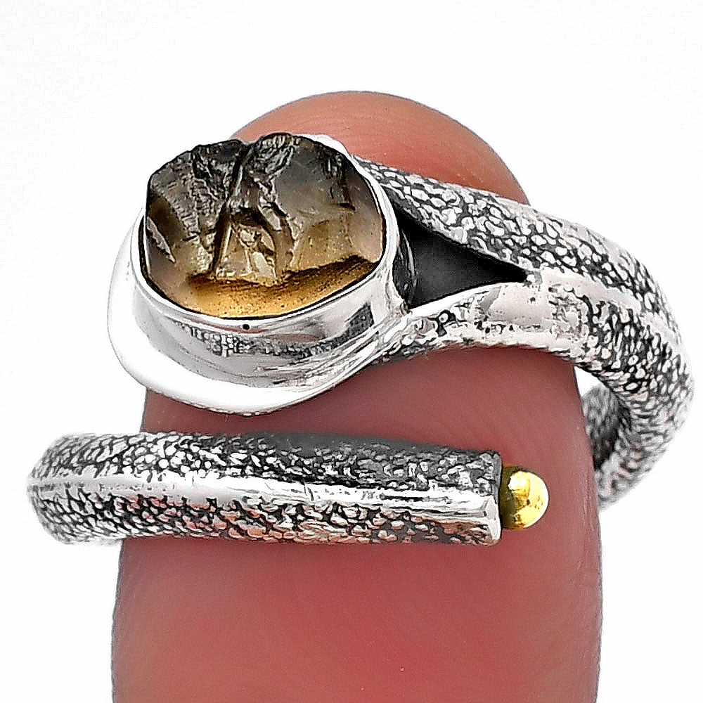 Natural Yellow Scapolite Rough Ring size-7.5 R-1306 SDR215234