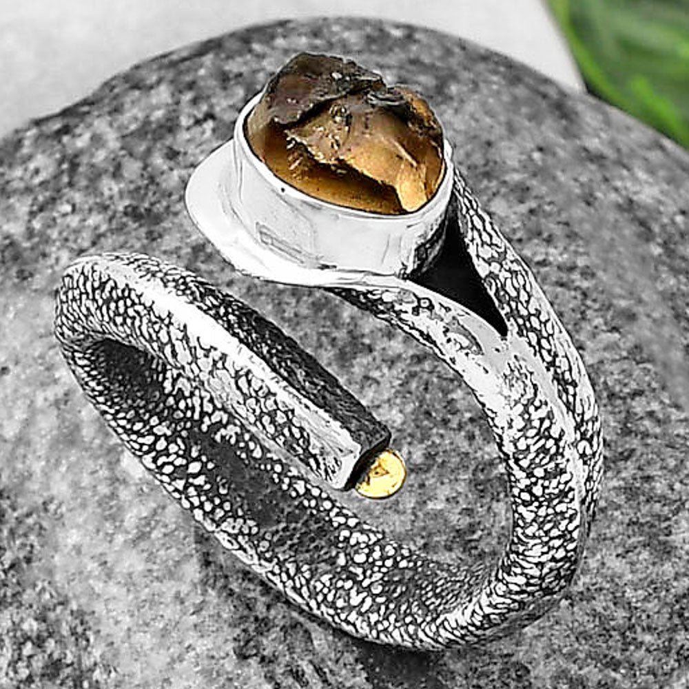 Natural Yellow Scapolite Rough Ring size-7.5 R-1306 SDR215234