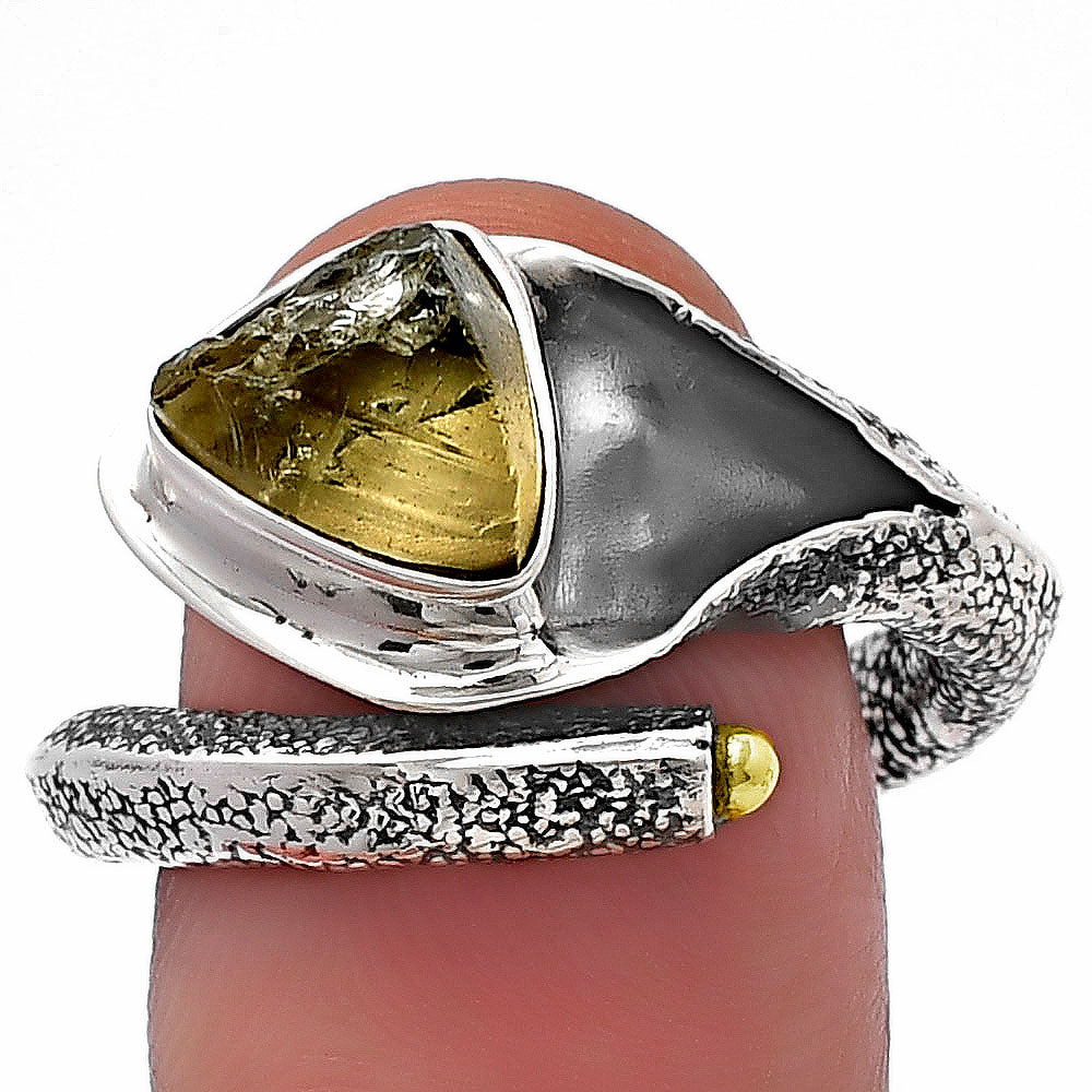Natural Yellow Scapolite Rough Ring size-8 R-1306 SDR215242