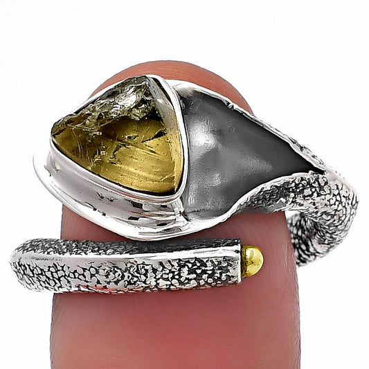 Natural Yellow Scapolite Rough Ring size-8 R-1306 SDR215242