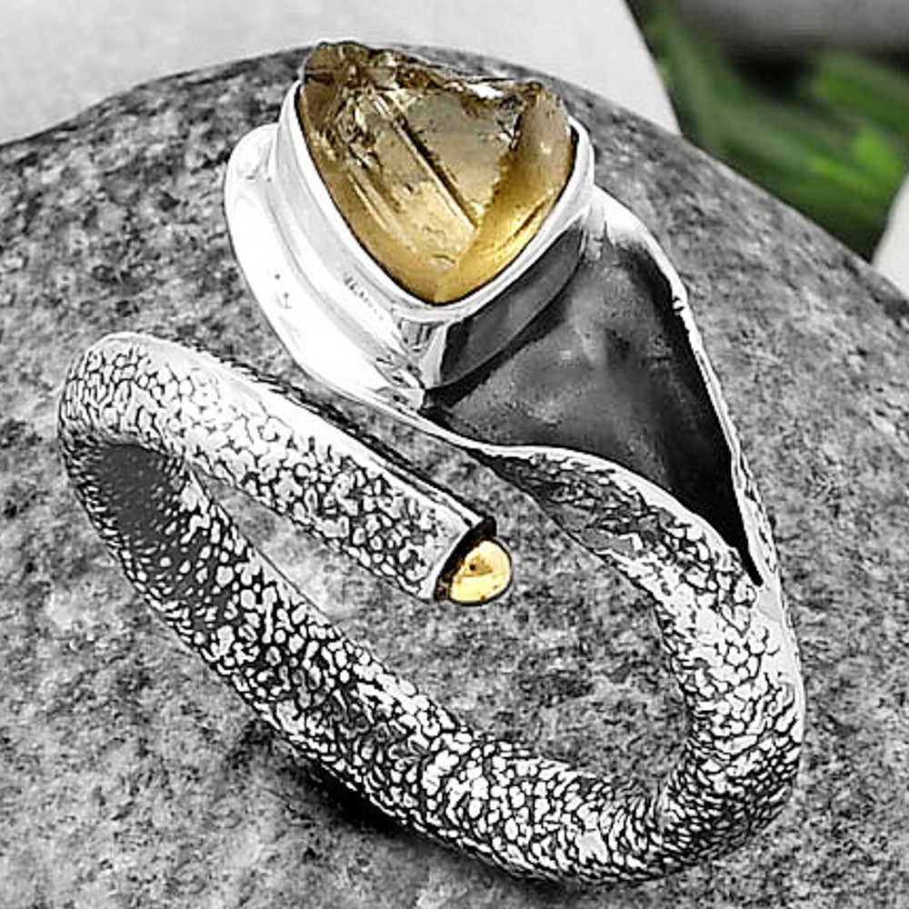 Natural Yellow Scapolite Rough Ring size-8 R-1306 SDR215242