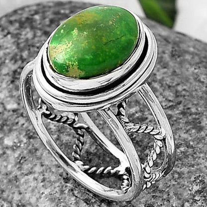 Green Mohave Turquoise - Arizona Ring size-7 R-1255 SDR215268