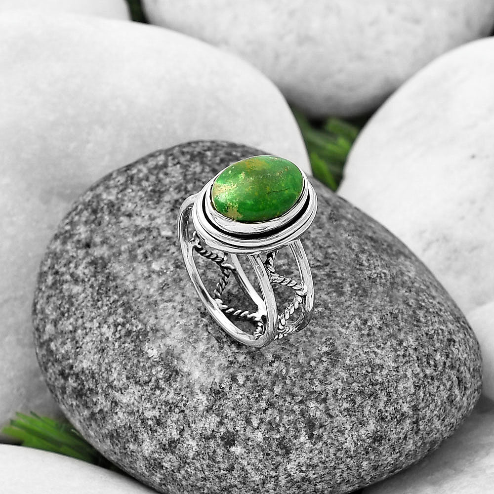 Green Mohave Turquoise - Arizona Ring size-7 R-1255 SDR215268