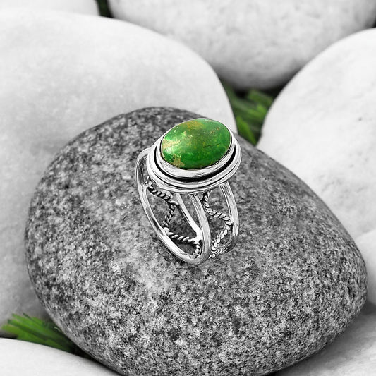 Green Mohave Turquoise - Arizona Ring size-7 R-1255 SDR215268
