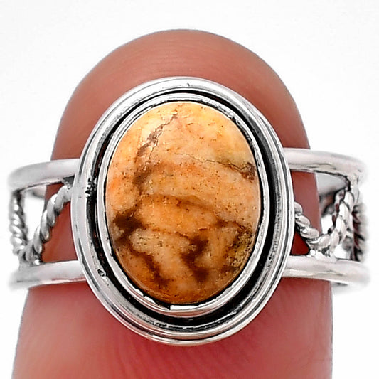 Natural Coral Jasper Ring size-7.5 R-1255 SDR215302