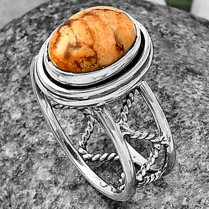 Natural Coral Jasper Ring size-7.5 R-1255 SDR215302