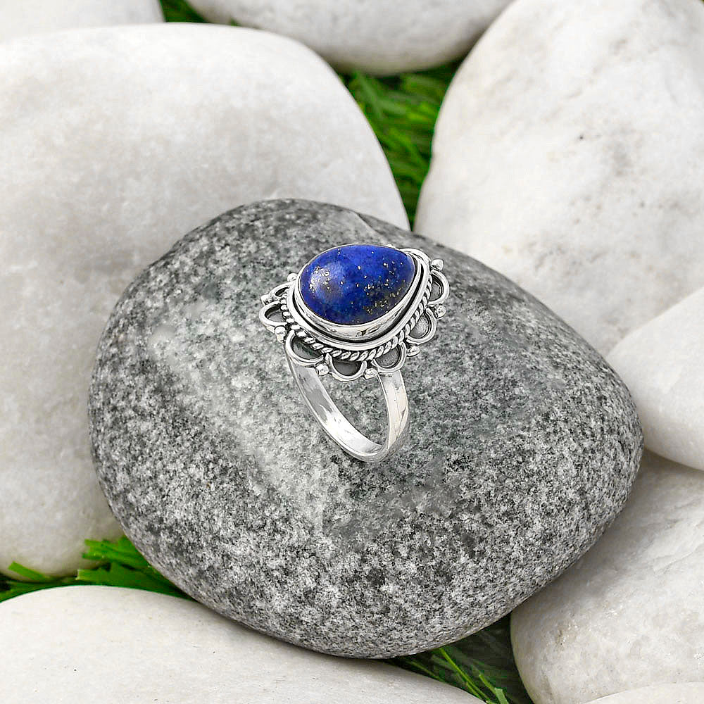 Natural Lapis Lazuli - Afghanistan Ring size-7 R-1256 SDR215416