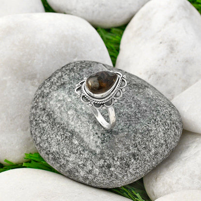Natural Tube Agate - Turkish Ring size-7 R-1256 SDR215453