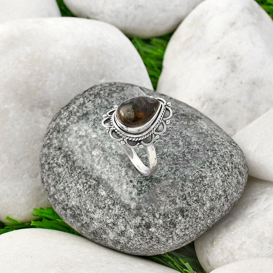 Natural Tube Agate - Turkish Ring size-7 R-1256 SDR215453