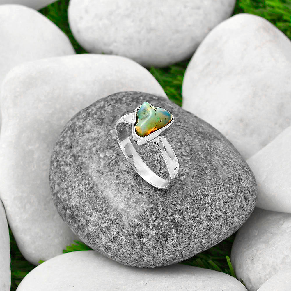 Natural Ethiopian Opal Rough Ring size-9 R-1001 SDR215521