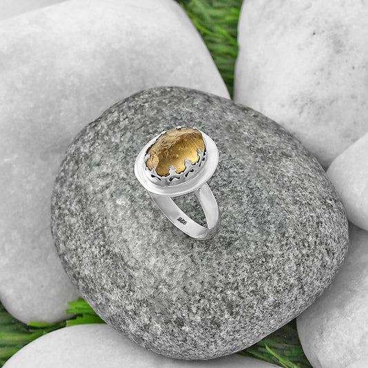 Natural Yellow Scapolite Rough Ring size-8 R-1592 SDR215708