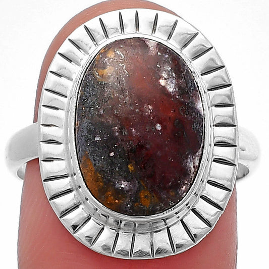 Natural Indian Blanket Jasper Ring size-8 R-1086 SDR215756