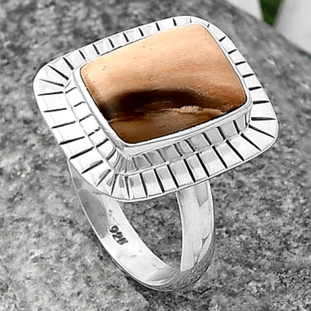 Natural Petrified Wood Ring size-7.5 R-1086 SDR215778