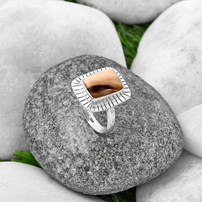 Natural Petrified Wood Ring size-7.5 R-1086 SDR215778