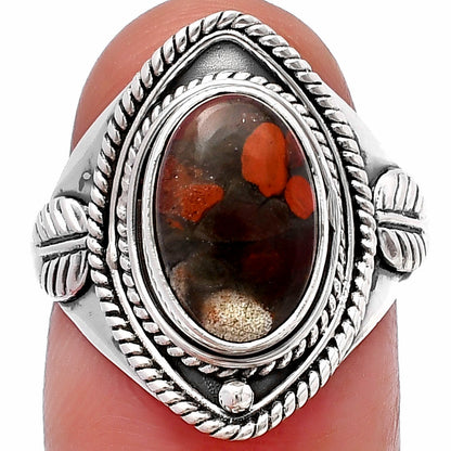 Natural Red Brecciated Jasper Ring size-7 R-1258 SDR215881