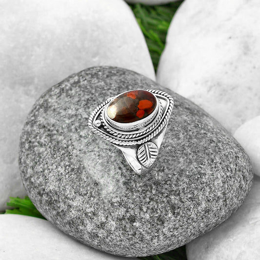 Natural Red Brecciated Jasper Ring size-7 R-1258 SDR215881