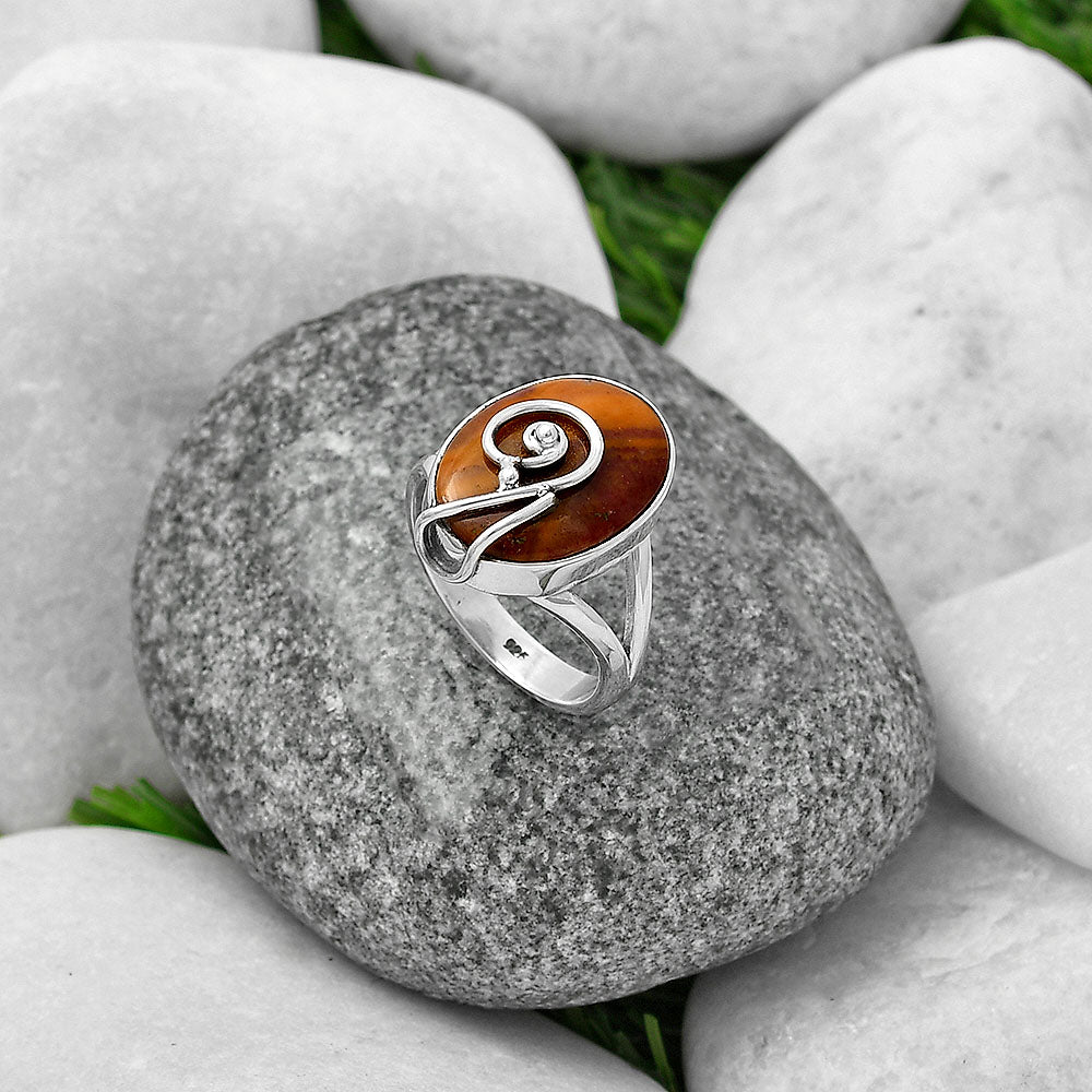 Natural Red Mookaite Ring size-7 R-1478 SDR215913