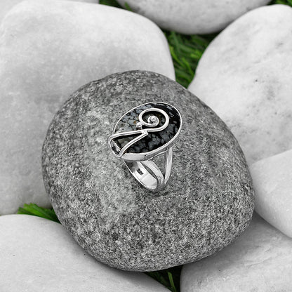 Natural Snow Flake Obsidian Ring size-7 R-1478 SDR215915