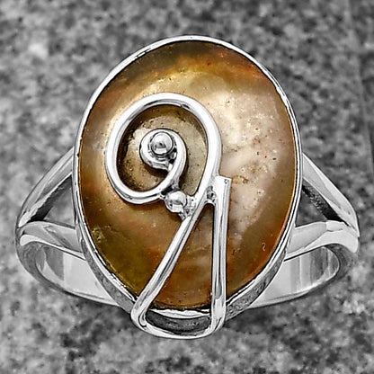 Natural Australian Prehnite Ring size-8.5 R-1478 SDR215927