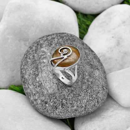 Natural Australian Prehnite Ring size-8.5 R-1478 SDR215927