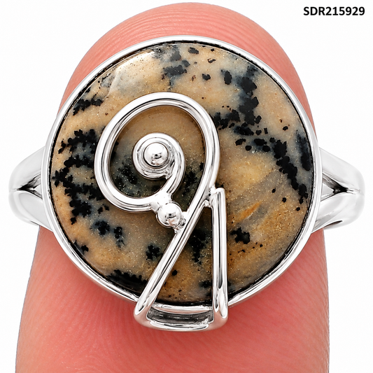 Natural Russian Honey Dendrite Opal Ring size-7 R-1478 SDR215929