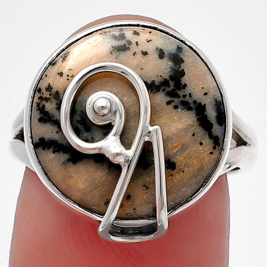 Natural Russian Honey Dendrite Opal Ring size-7 R-1478 SDR215929