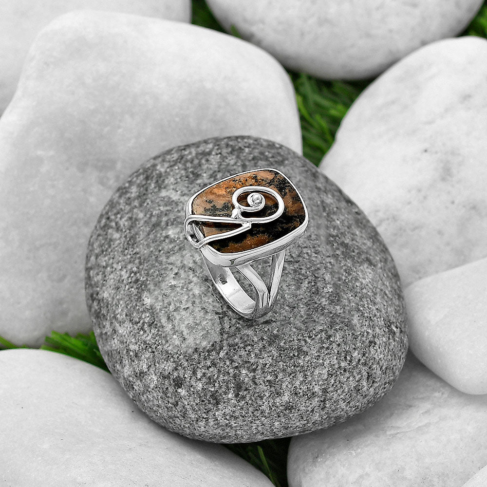 Natural Russian Honey Dendrite Opal Ring size-8 R-1478 SDR215930