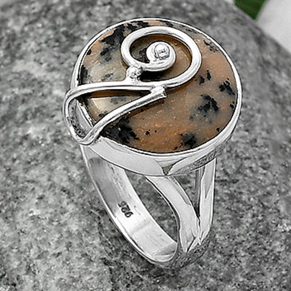 Natural Russian Honey Dendrite Opal Ring size-9 R-1478 SDR215933