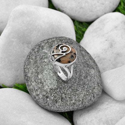 Natural Russian Honey Dendrite Opal Ring size-9 R-1478 SDR215933