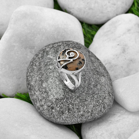 Natural Russian Honey Dendrite Opal Ring size-9 R-1478 SDR215933