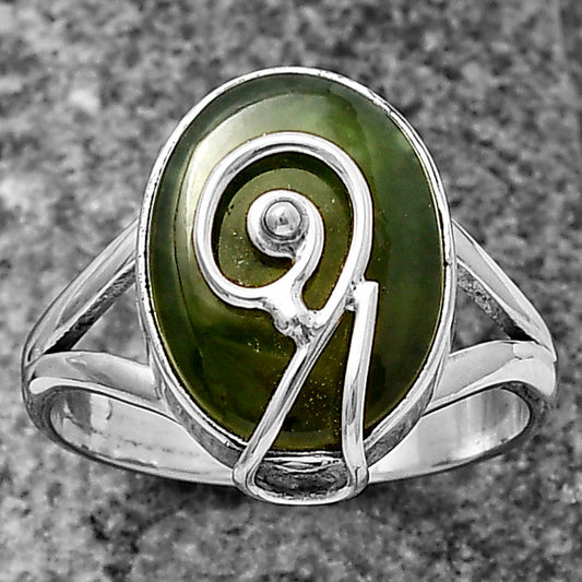 Natural Chrome Chalcedony Ring size-9 R-1478 SDR215937