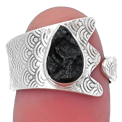 Adjustable - Tektite Rough - Greek Ring size-7 R-1381 SDR216060