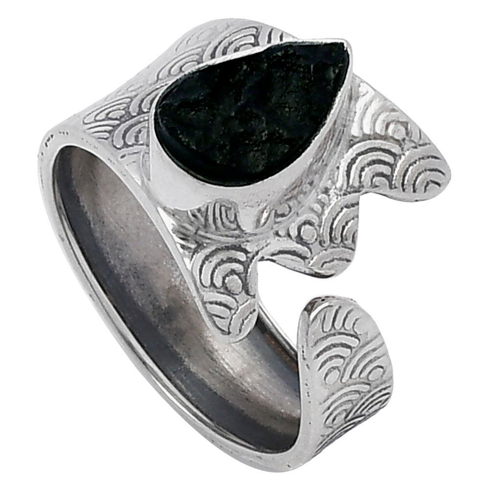 Adjustable - Tektite Rough - Greek Ring size-7 R-1381 SDR216060